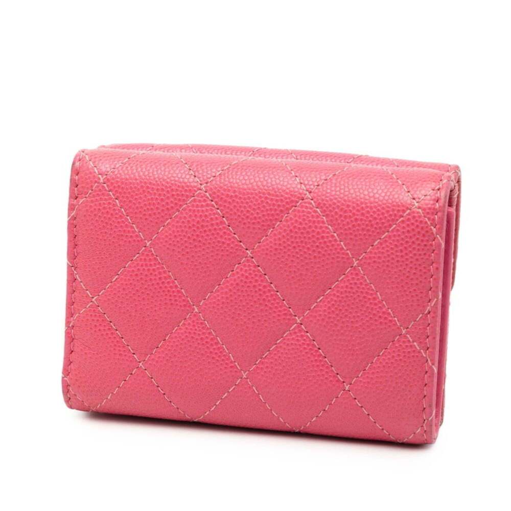 CHANEL Authentic Pink Caviar Leather Logo Wallet - Picture 2 of 9